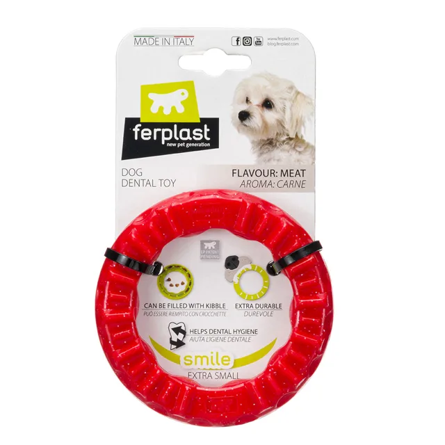 Ferplast pes Smile kruh červený - vel. S: Ø 12 x V 2,4 cm