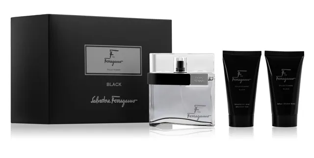 Ferragamo F By Ferragamo Black - EDT 100 ml + sprchový gel 75 ml + balzám po holení 75 ml