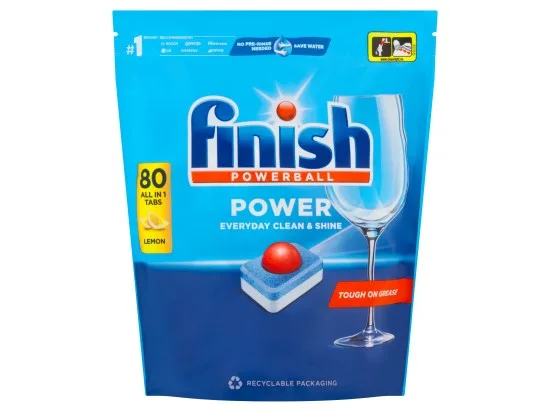 Finish Powerball Power All in 1 Lemon tablety do myčky nádobí 80 ks