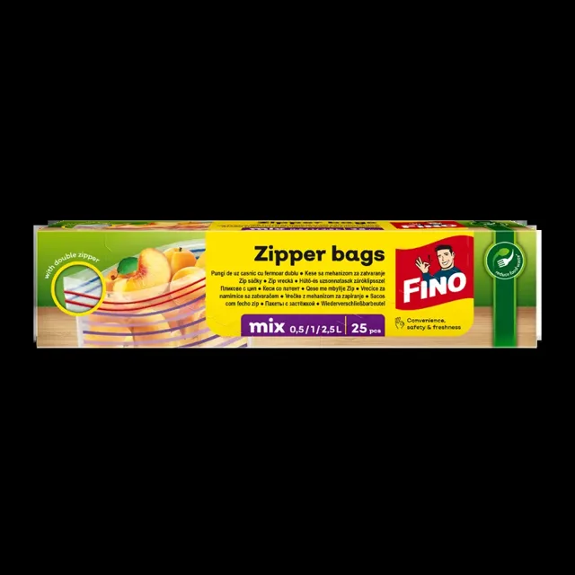 Fino Zip uzavíratelné sáčky mix 0,5/1/2,5l  25 ks