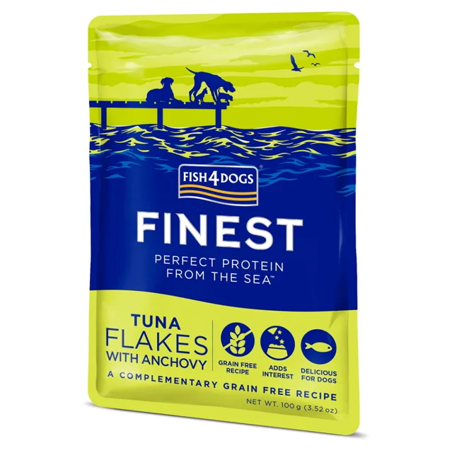 FISH4DOGS Finest tuňákové kousky s ančovičkami kapsička pro psy 100 g