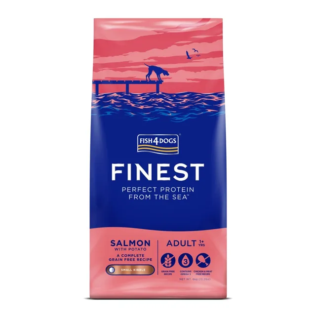 Fish4Dogs Granule malé pro dospělé psy Finest losos s bramborami 6 kg, 1+