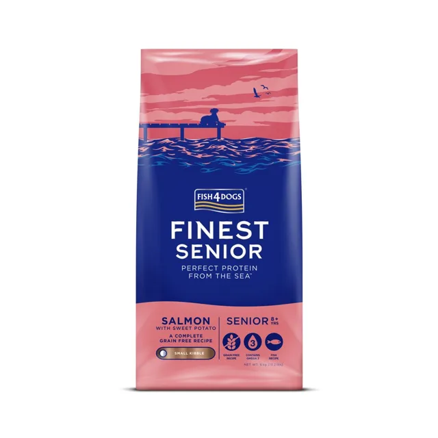 Fish4Dogs Granule malé pro starší psy Finest losos se sladkými bramborami 6 kg, 8+