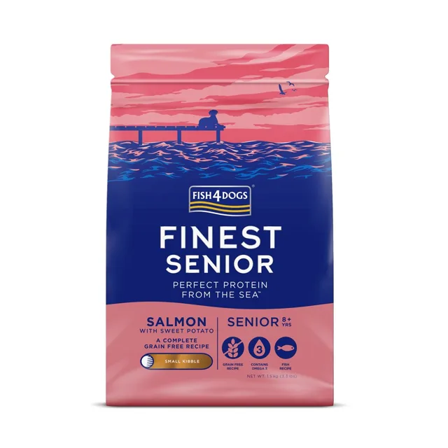 Fish4Dogs Granule malé prostarší psy Finest losos se sladkými bramborami 1,5 kg, 8+