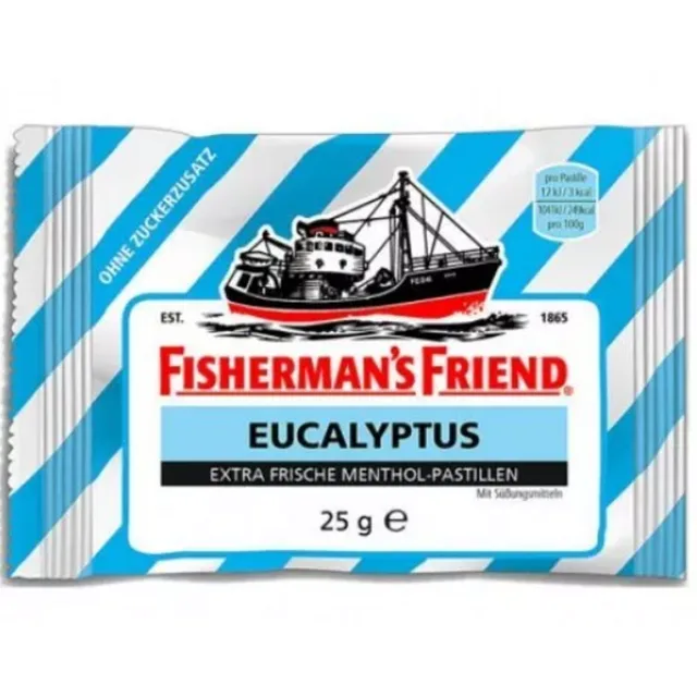 FISHERMANS Friend bonbóny dia eukalyptus modré 25 g