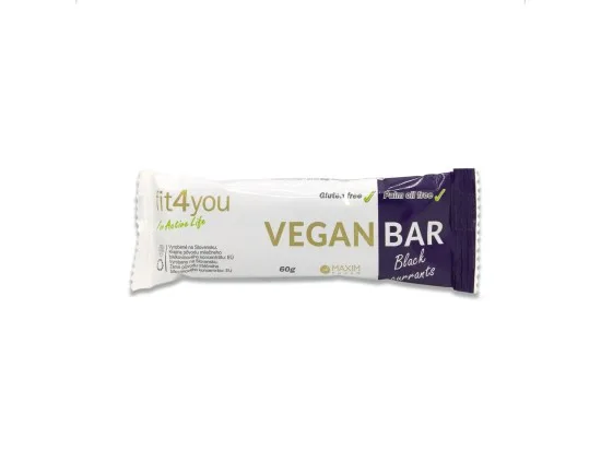 Fit4you Vegan Bar Black Currants tyčinka 60 g