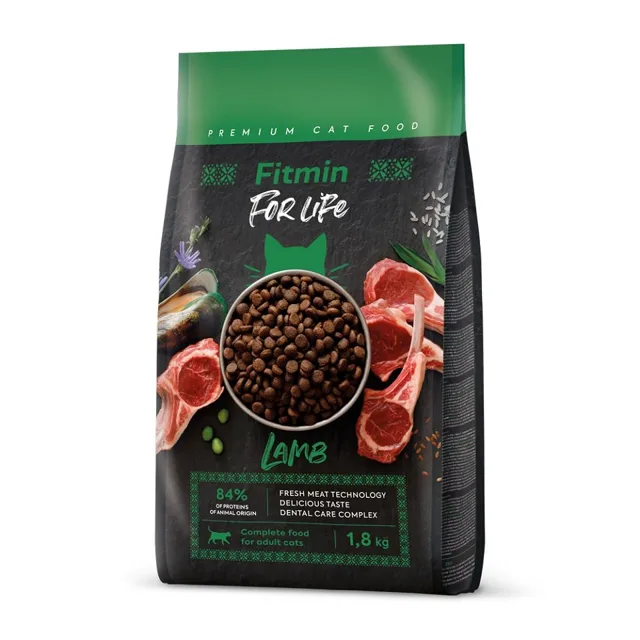 FITMIN Cat For Life Adult Lamb 1,8 kg pro dospělé kočky s jehněčím masem