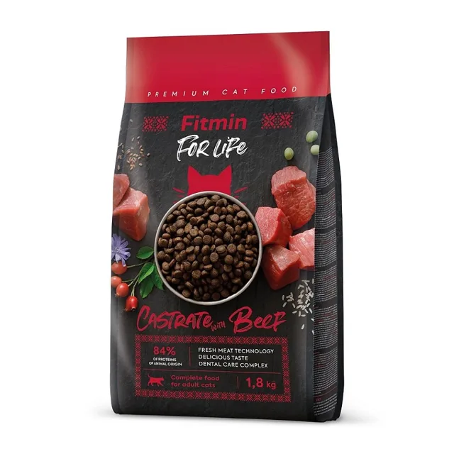 FITMIN Cat For Life Castrate Beef 1,8 kg pro kastrované kočky s hovězím masem