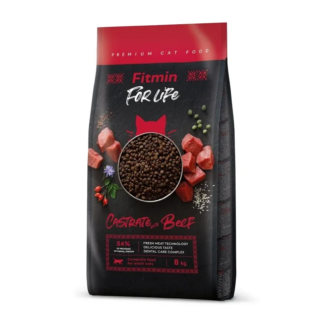 FITMIN Cat For Life Castrate Beef 8 kg pro kastrované kočky s hovězím masem
