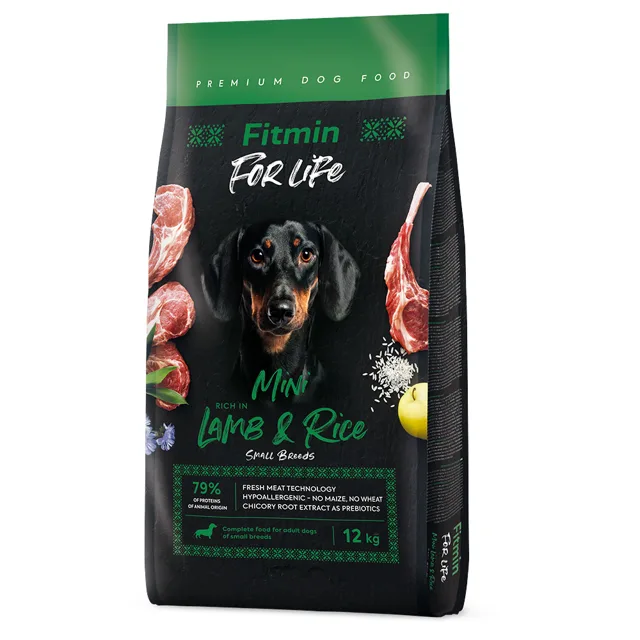 Fitmin Dog For Life Mini jehněčí a rýže - 2 x 12 kg