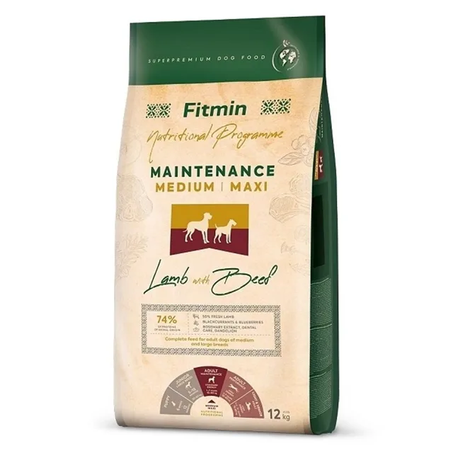 Fitmin Dog Medium/Maxi Maintenance Lamb With Beef 12 kg | Granule pro psy | P56323