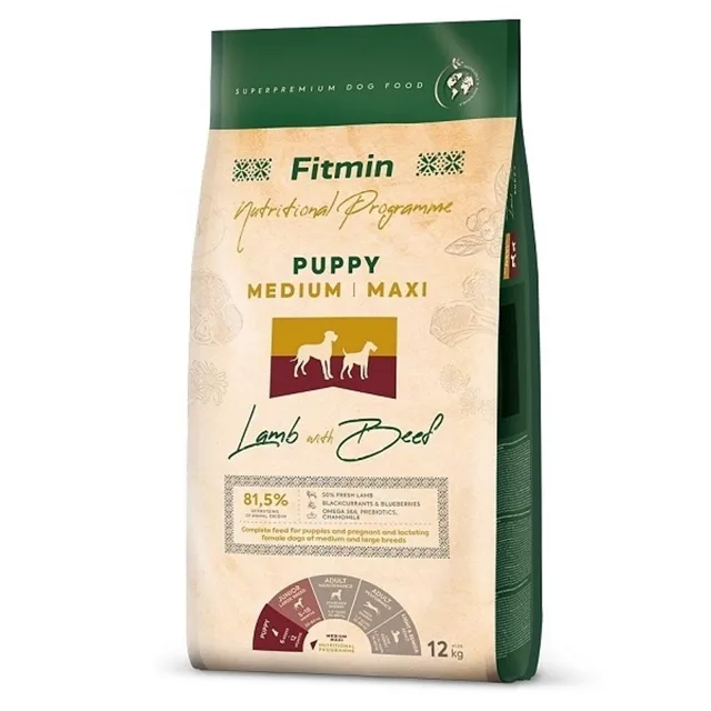 Fitmin Dog Medium/Maxi Puppy Lamb With Beef 12 kg | P56343