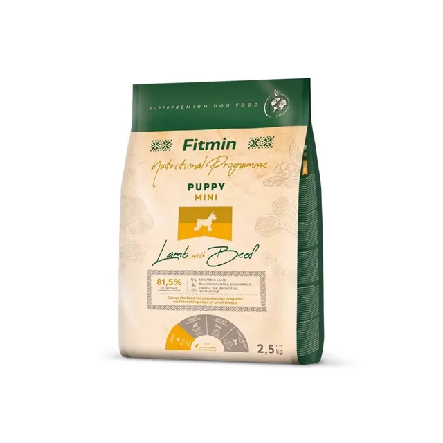 FITMIN Dog Mini Puppy Lamb&amp;Beef 2,5 kg pro štěňata malých plemen