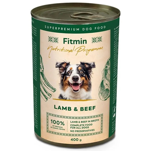 Fitmin Dog NP konzerva jehněčí a hovězí 400 g | P58016
