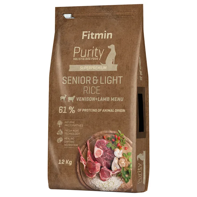 Fitmin dog Purity Rice Senior & Light Venison & Lamb - 12 kg