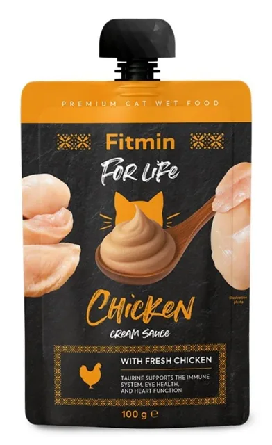 FITMIN For Life Cat Cream Sauce Chicken 100g krémové kuřecí kapsičky pro kočky