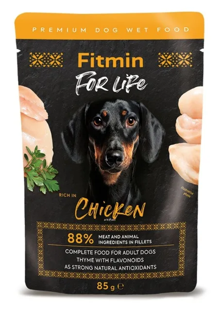 FITMIN For Life Dog Adult Chicken 85 g kuřecí s bylinkami v omáčce