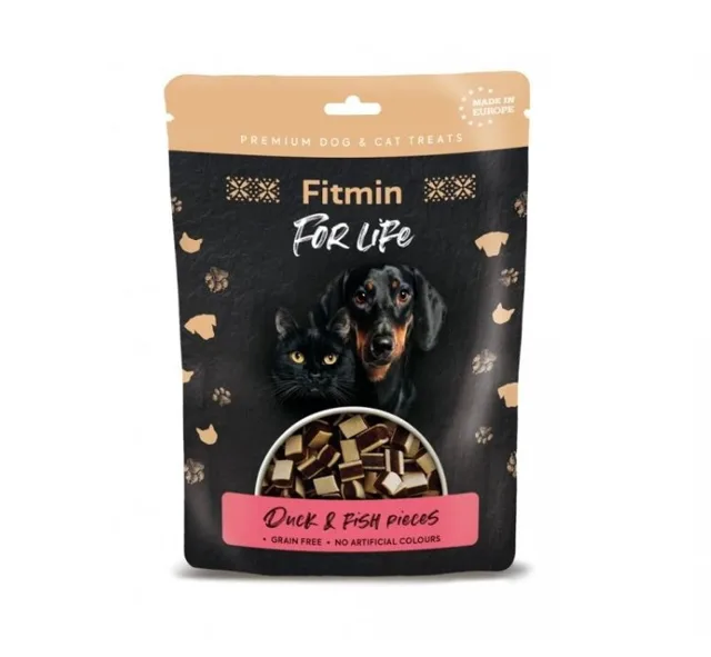 FITMIN For Life Duck and Fish Pieces Kousky kachny a ryby pro psy a kočky 70 g