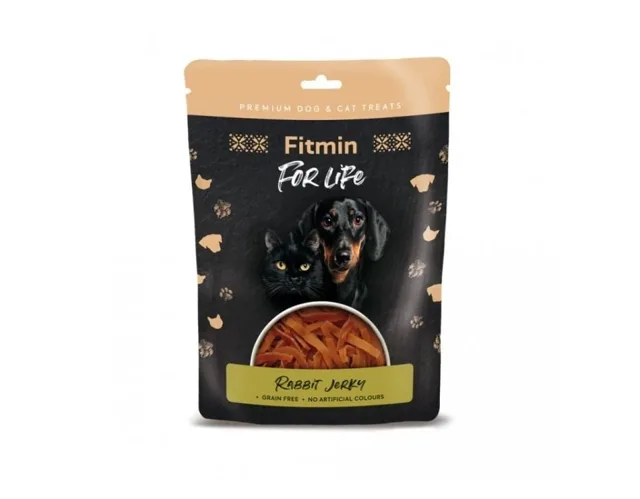 FITMIN For Life Rabbit Jerky Mini pruhovaný králík pro psy a kočky 70g