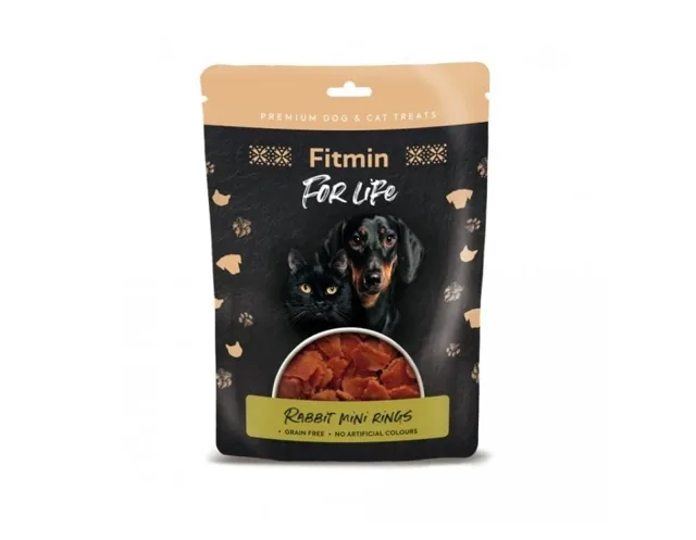 FITMIN For Life Rabbit Mini Rings Králík v mini kroužcích pro psy a kočky 70g