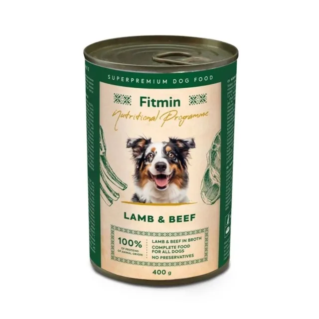 FITMIN Monoprotein Lamb and Beef 400 g s hovězím a jehněčím konzerva pro psy
