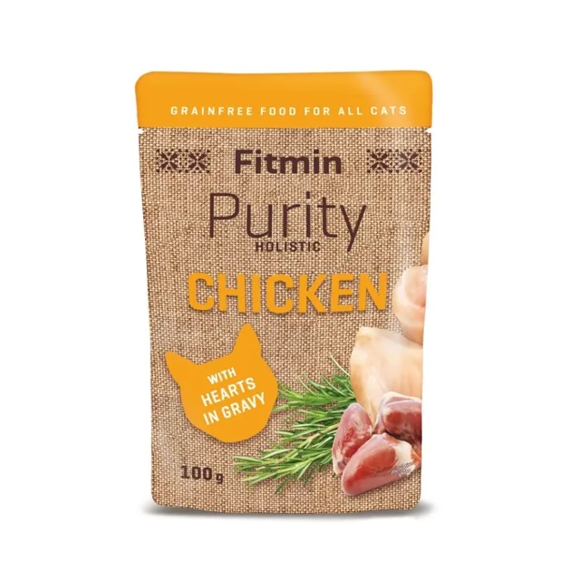 FITMIN Purity Cat Chicken 100 g krmivo s kuřecím masem a srdíčky pro kočky