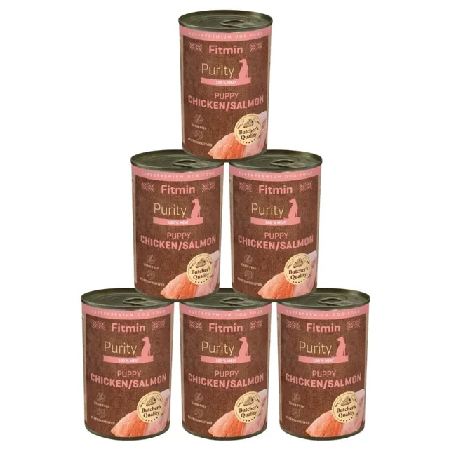 FITMIN Purity Puppy Chicken with Salmon 6x400 g kuřecí krmivo s lososem pro štěňata