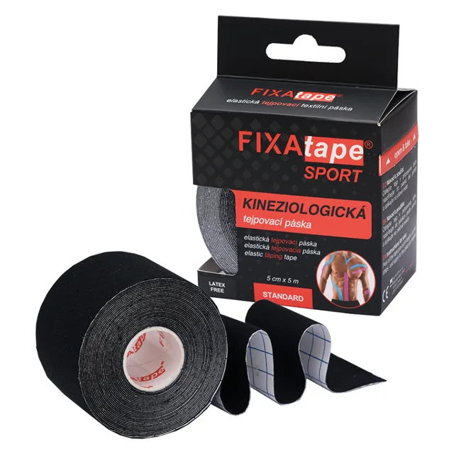 FIXAPLAST Fixatape sport standard tejpovací páska 5 cm x 5m černá 1 ks