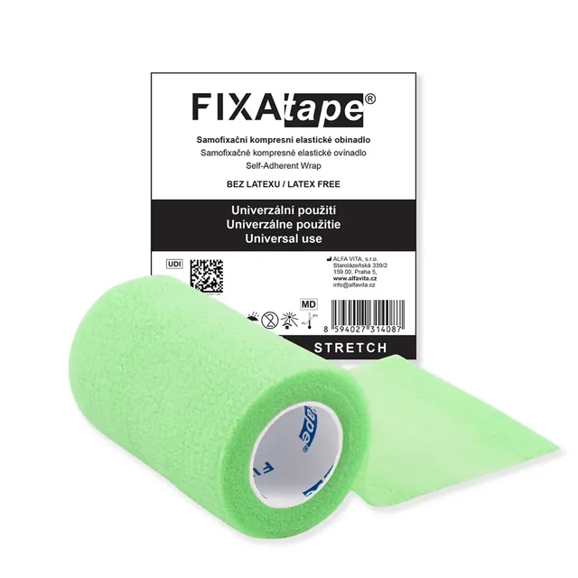 FIXAtape STRETCH samofix.obi. 7,5 x 450 cm fluor.green