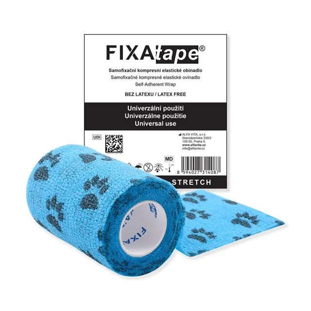 FIXAtape STRETCH samofix.obi. 7,5 x 450 cm mod.tlapky