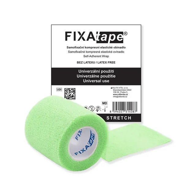 FIXAtape STRETCH samofix.obin.5 x 450 cm fluor.green