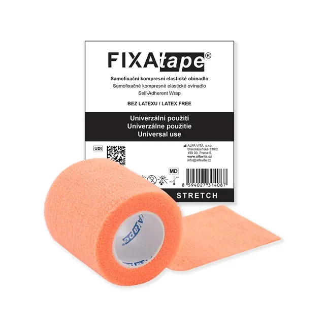FIXAtape STRETCH samofix.obin.5 x 450 cm fluor.orange