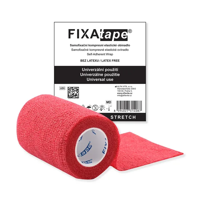 FIXAtape STRETCH samofix.obina. 7,5 x 450 cm červená