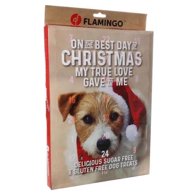 FLAMINGO Adventní kalendář s pamlsky pro psy 295 g
