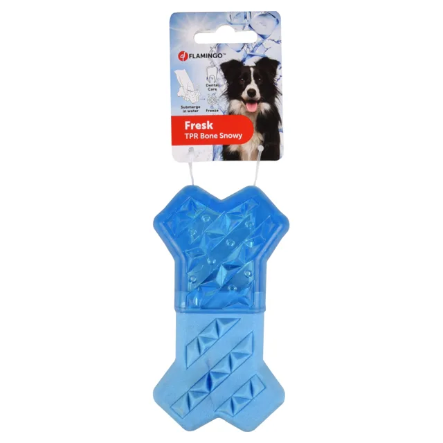 Flamingo hračka pro psy Snowy Bone, modrá - D 13,3 x Š 7,4 x V 3,8 cm