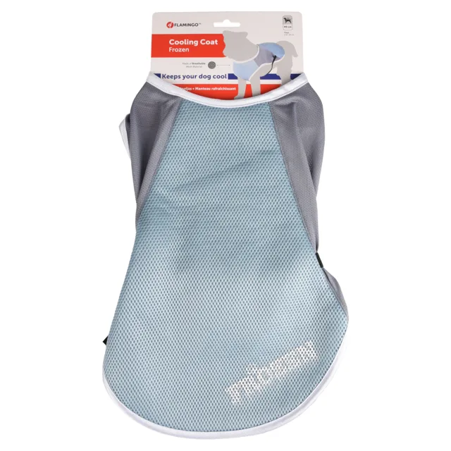 Flamingo kabátek pro psy Frozen, modrý / šedý - Velikost L: délka zad cca 40 cm