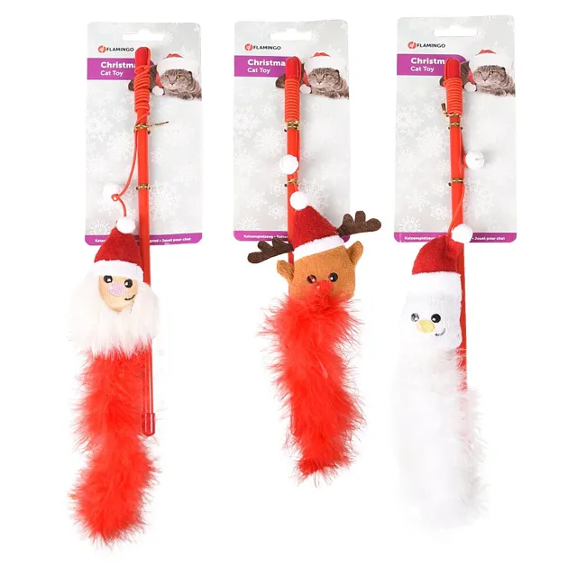 FLAMINGO Vánoční hračka pro kočky sněhulák santa sob 1 kus