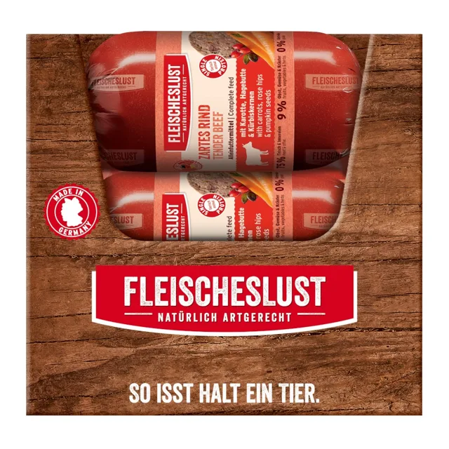 Fleischeslust Classic 15 x 200 g - křehké hovězí se šípky, mrkví a dýňovými semínky