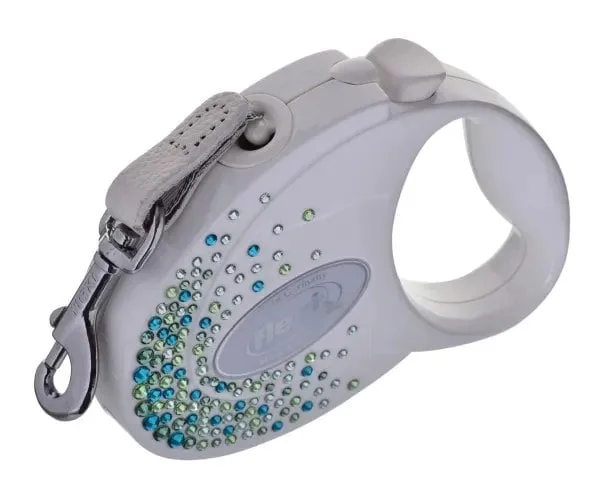 FLEXI Glam Splash Leaf M vodítko 5m bílá páska