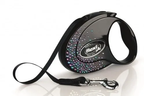 FLEXI Glam Splash Mystic M 5m černá páska vodítko pro psa