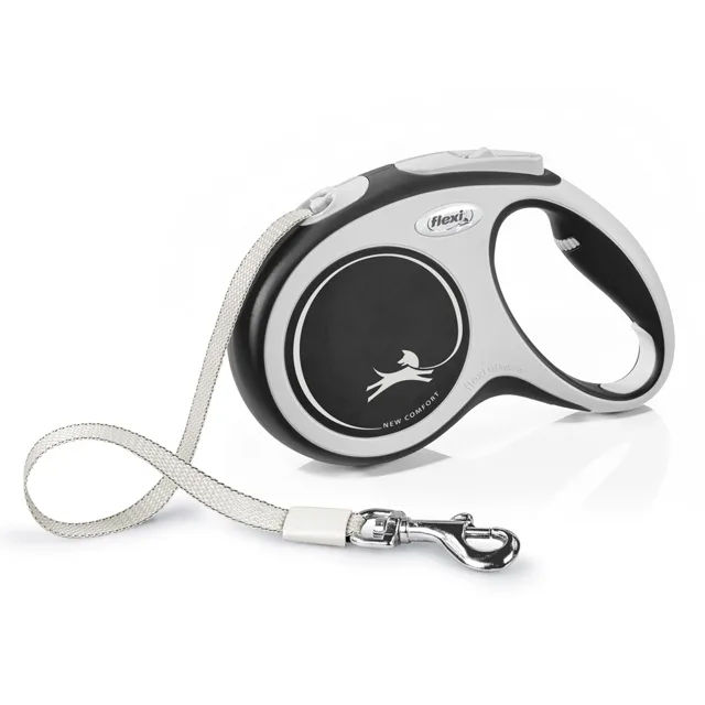 flexi New Comfort popruhové vodítko M černé, 5 m