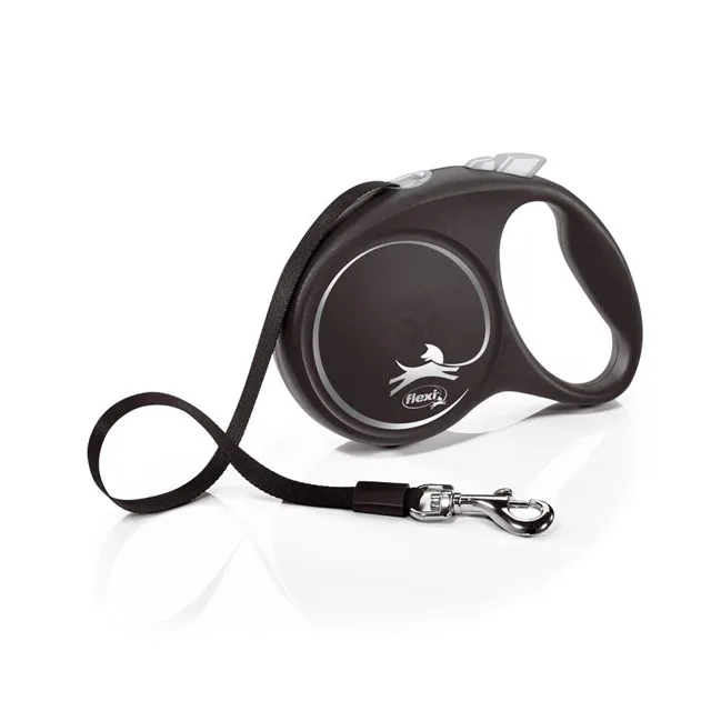 FLEXI Samonavíjecí vodítko Black Design L páska 5 m černé