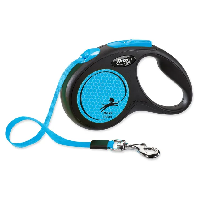 Flexi Vodítko Neon páska S modré 5m