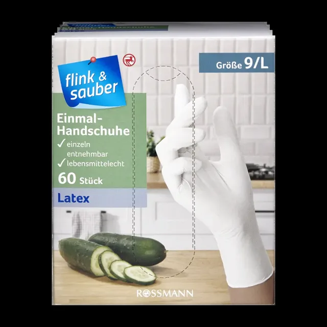 flink & sauber Jednorázové rukavice vel. L 60 ks