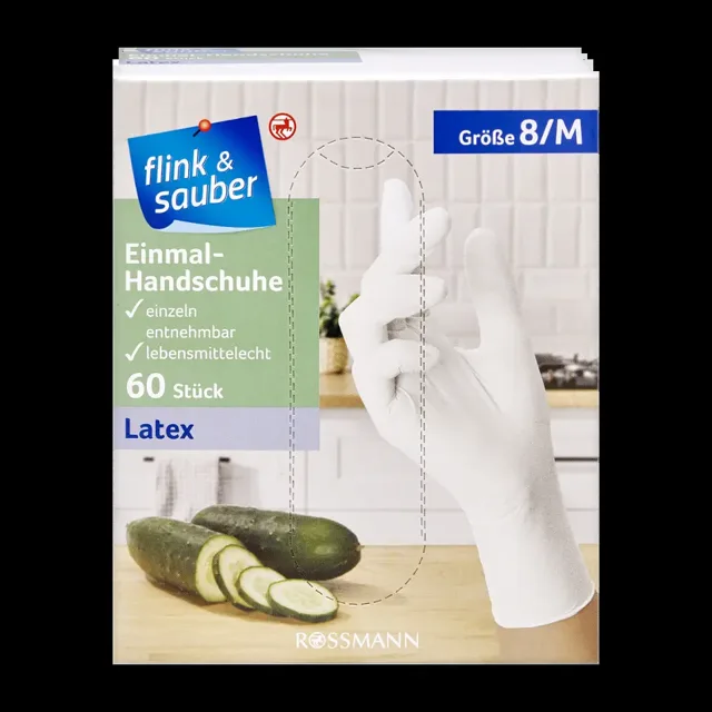 flink & sauber Jednorázové rukavice vel. M 60 ks