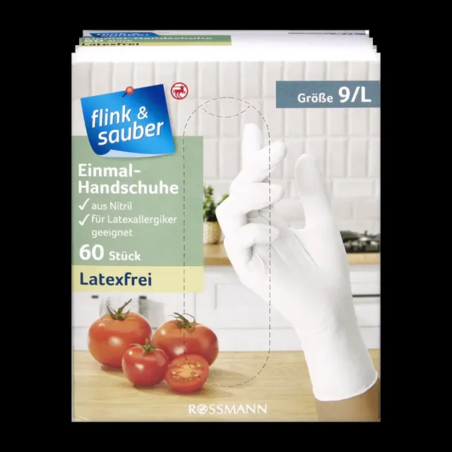flink & sauber Rukavice nitrilové vel. L 60 ks