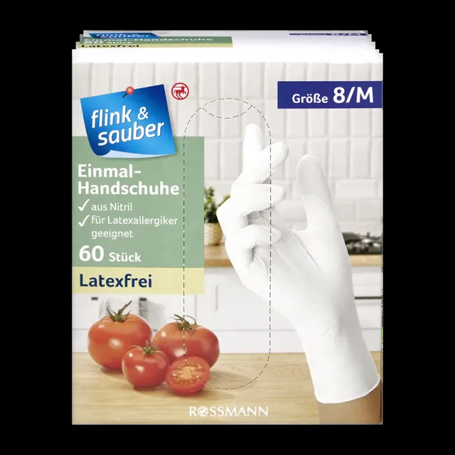 flink & sauber Rukavice nitrilové vel. M 60 ks