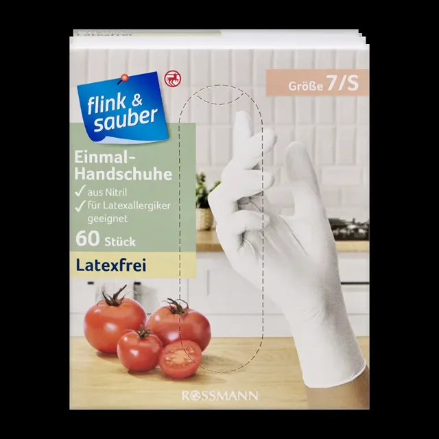 flink & sauber Rukvice nitrilové vel. S 60 ks