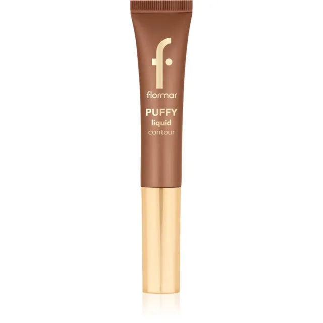 flormar Puffy Liquid Contour konturovací krém s aplikátorem odstín 002 Hot Chocolate 12 ml
