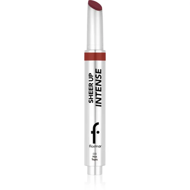 flormar Sheer Up Intense Lipstick hydratační rtěnka s perleťovým leskem odstín 008 Hot Topic 19 g